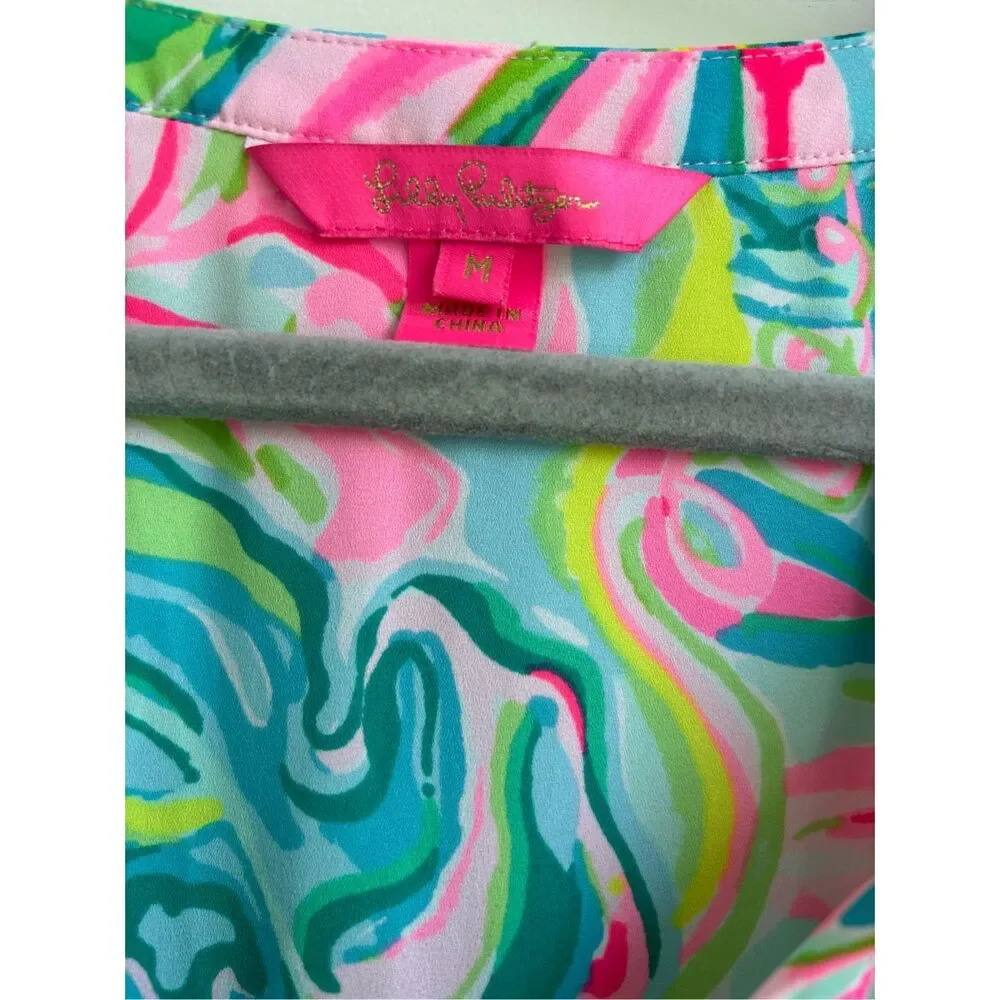 NWOT LILLY PULITZER SIZE LULIANA TIERED MAXI DRESS *ONE IN A MELON*, Med $198 - Picture 4 of 9